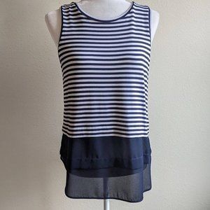 Michael Kors Sleeveless Crew neckline strip top Color navy Size M